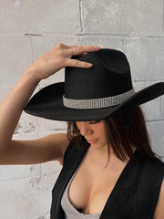 27 Rhinestone Banded Suede Cowboy Hat