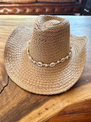 27 Seashell Banded Straw Hat