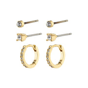 PILGRIM Sia Crystal Earrings 3-in-1 Set