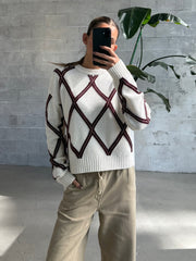 DEX Diamond Check Sweater