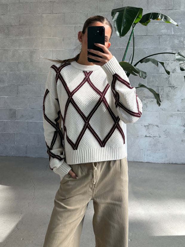 DEX Diamond Check Sweater