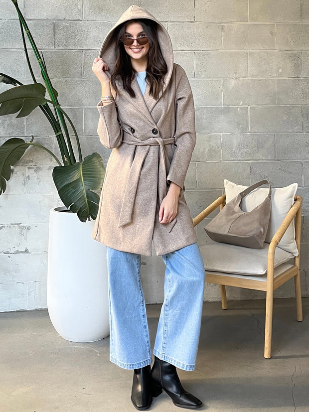 ROOM 34 Belted Hooded Coat
