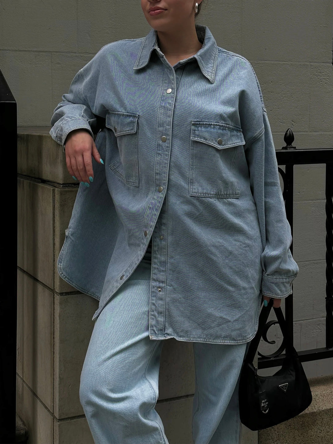 BRUNETTE THE LABEL Shania Oversized Denim Jacket / Shirt
