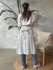 BLACK TAPE Linen Long Trench Coat