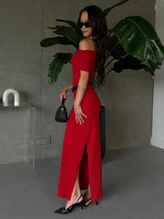 PIECES Lennox Off Shoulder Maxi Dress