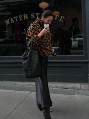 BRUNETTE THE LABEL Leopard Sherpa Jacket