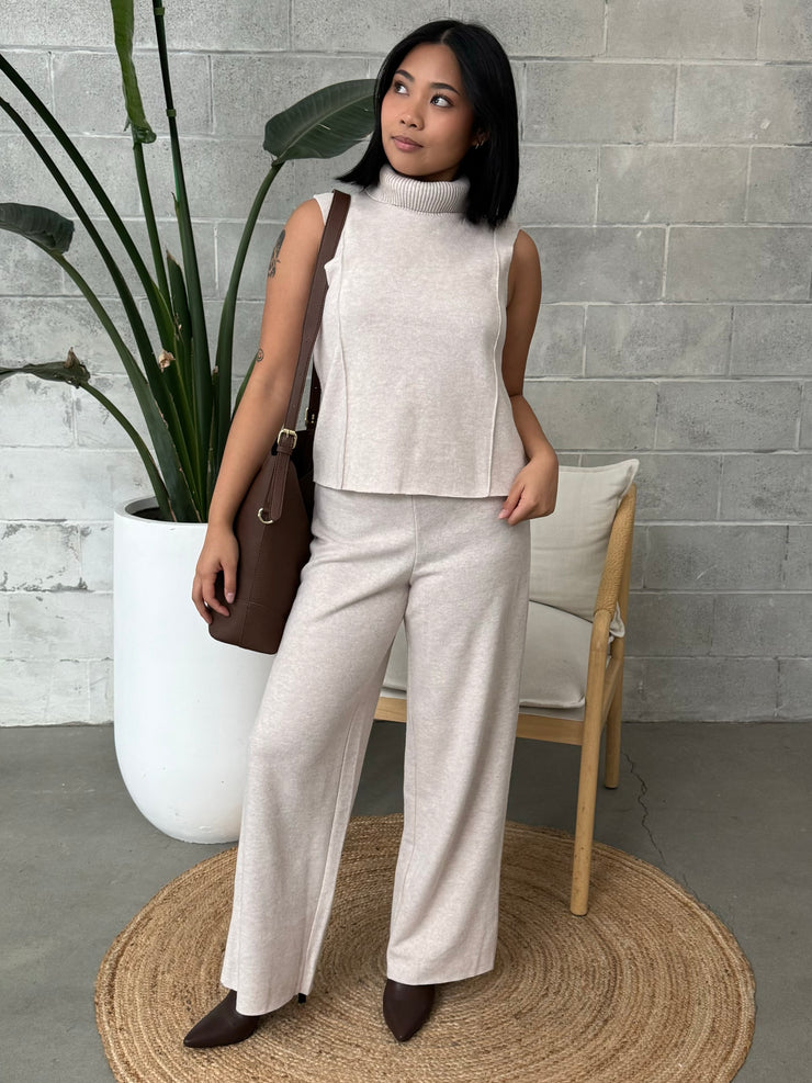 ONLY Martine Sleeveless Turtleneck Top and Wide Leg Pant Set