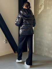 ONLY Lennon Patent Leather Puffer Jacket