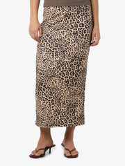 NOISY MAY Avery Leopard Midi Skirt