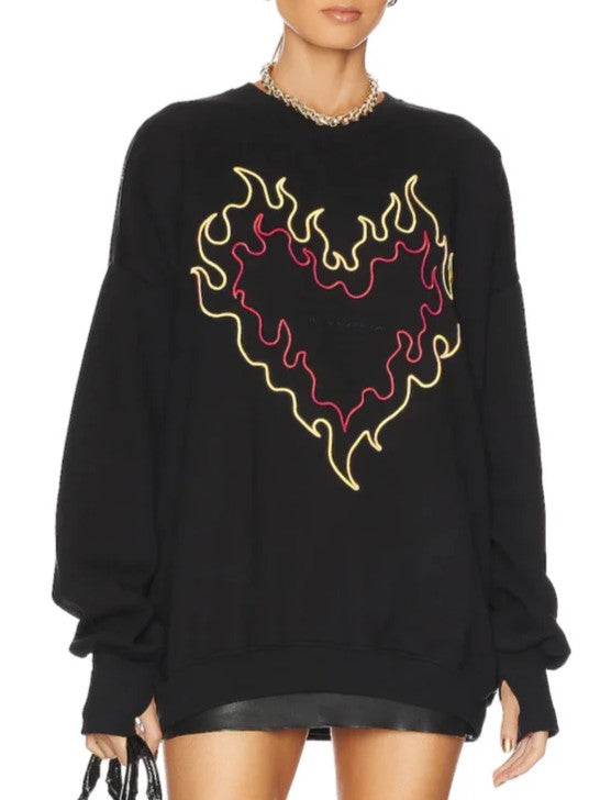 THE LAUNDRY ROOM Burn Heart Crewneck Sweatshirt