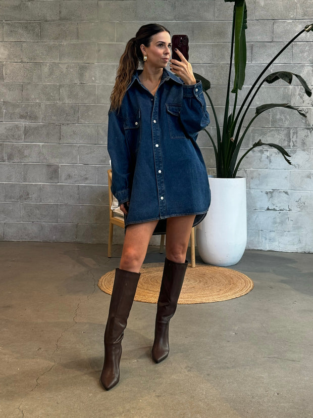 BRUNETTE THE LABEL Oversized Denim Jacket / Shirt Dress