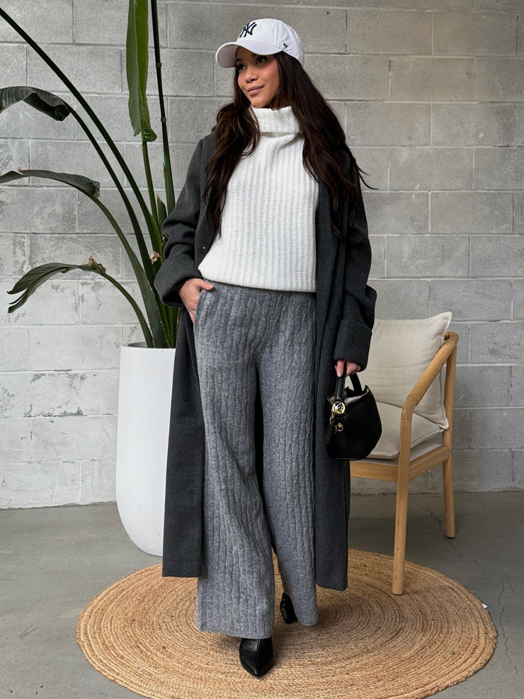 DEX Cable Knit Sweater and Pull On Pant Set