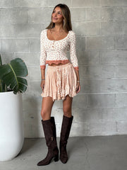 FREE PEOPLE One Third Charm Shine Mini Skirt