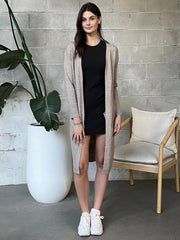 BLACK TAPE Longline Open Cardigan