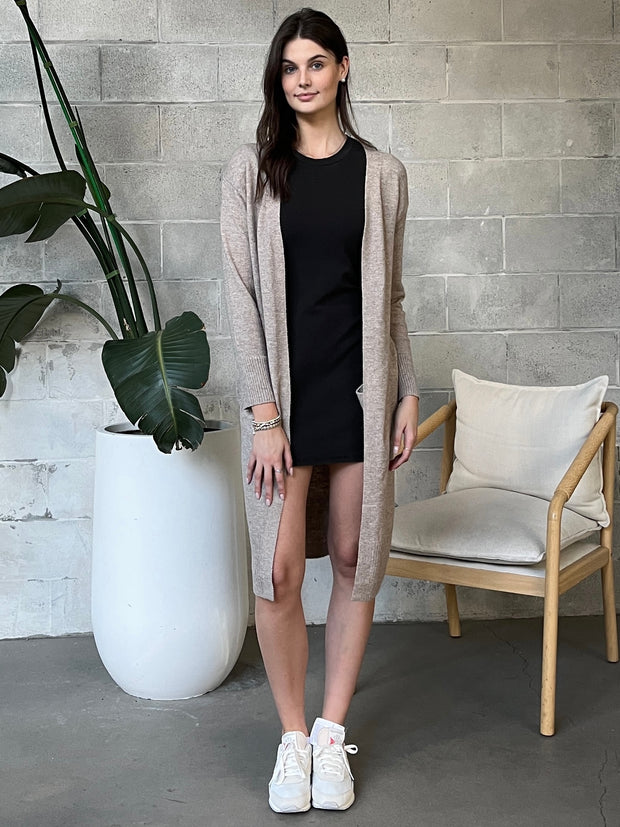 BLACK TAPE Longline Open Cardigan