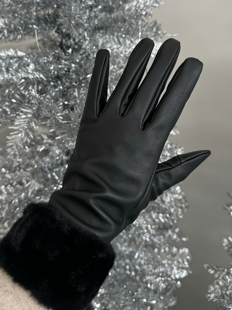 PIECES Faux Leather Gloves