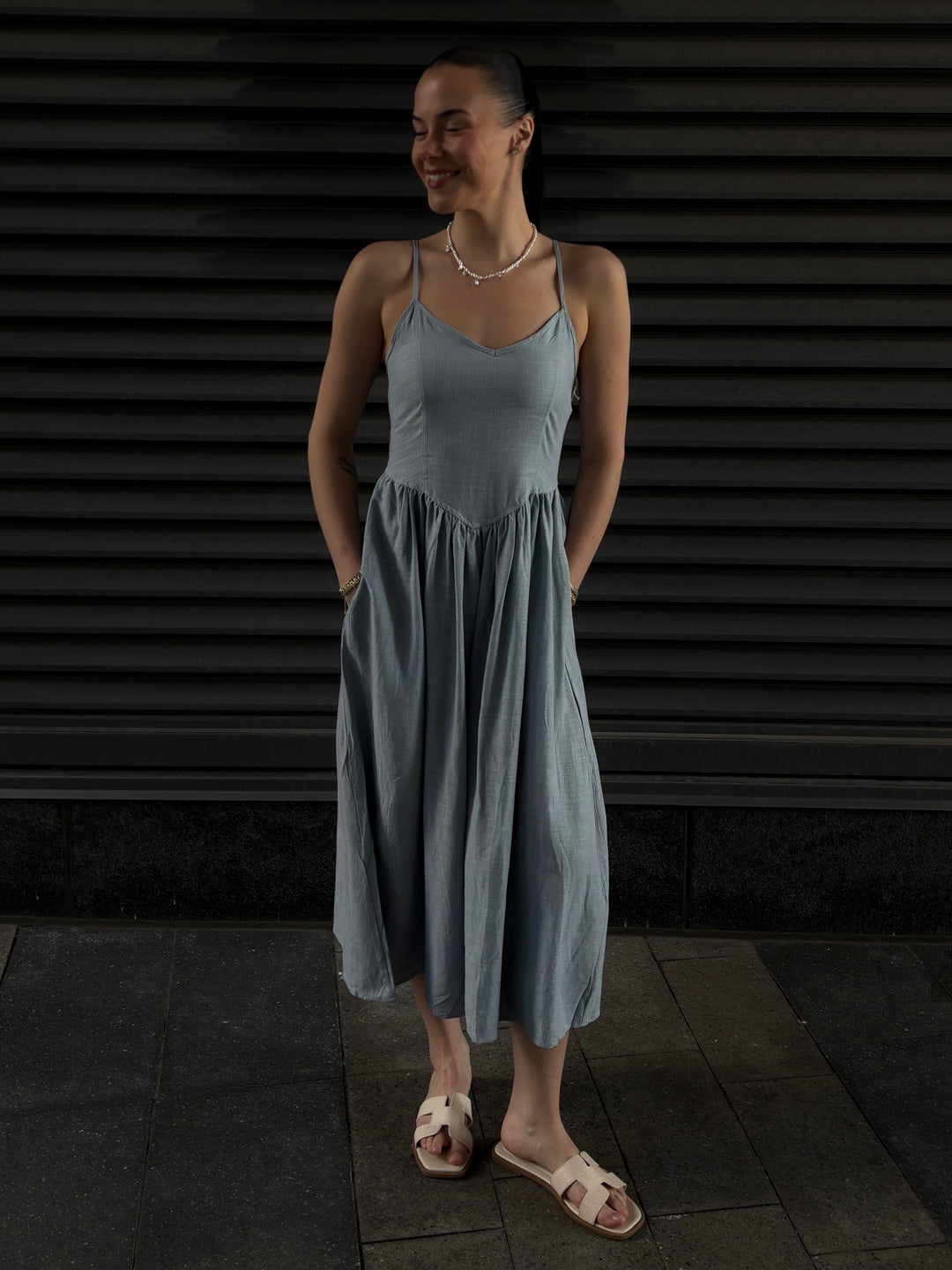 DEX V-Waist Midi Dress – 27 Boutique