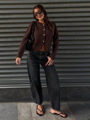 ONLY Scarlett Button Front Knit Cardigan