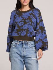 SALTWATER LUXE Noble Bell Sleeve Floral Knit Sweater