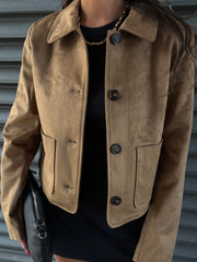 ONLY Tulip Faux Suede Button Front Jacket