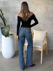 BLACK TAPE Off Shoulder Long Sleeve Top