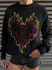 THE LAUNDRY ROOM Burn Heart Crewneck Sweatshirt