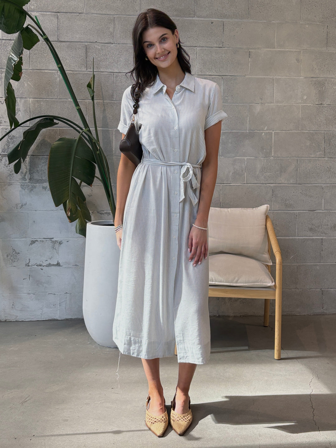 shirt dress belted Ralph Lauren Wide-Stripe Cotton ZW COLLECTION BELTED SHIRT DRESS