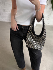 27 Faux Leather Studded Tote Bag