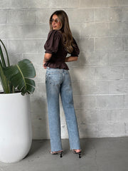 FREE PEOPLE Risk Taker Mid-Rise Straight