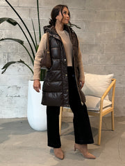 DEX Faux Leather Puffer Vest