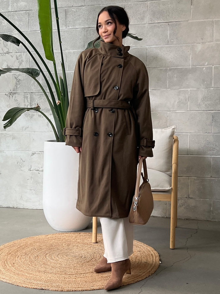 C'EST MOI Double Breasted Trench Coat