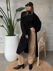 BRUNETTE THE LABEL Matilda Ribbed Knit Maxi Cardigan