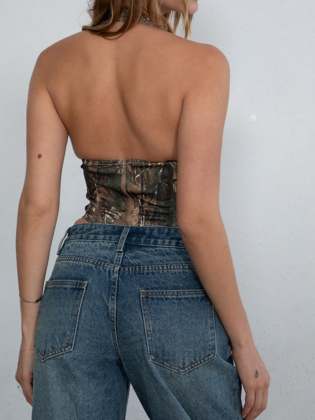 27 Camo Print Halter Top