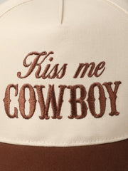 27 Kiss Me Cowboy Embroidered Trucker Hat