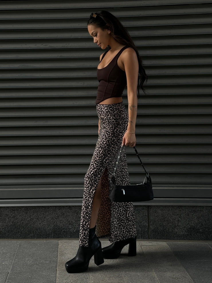 ONLY Linette Leopard Maxi Skirt