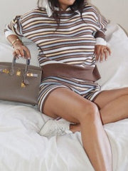 27 Striped Knit Long Sleeve Top