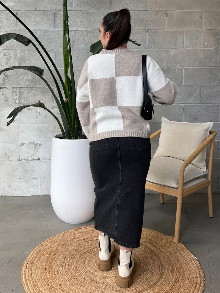 DEX Checkered Knit Sweater