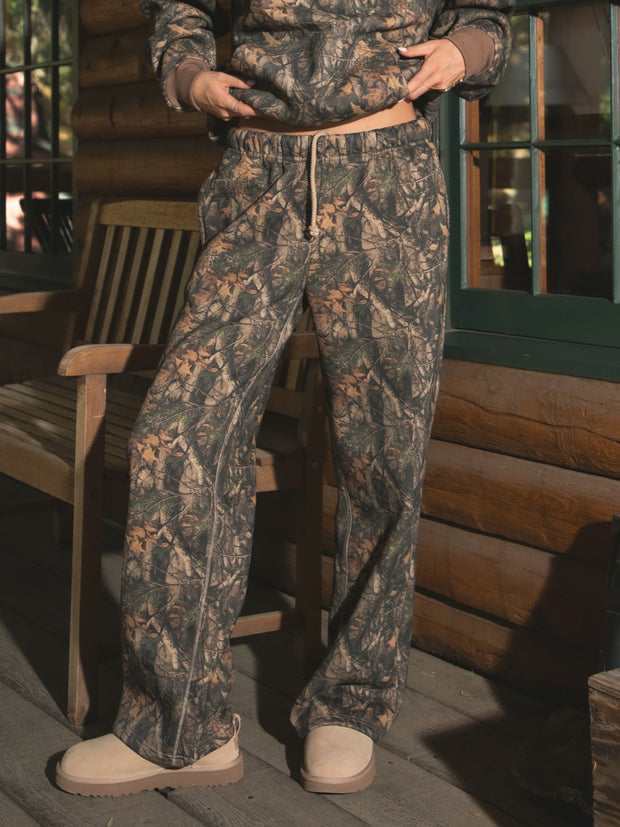 27 Camo Fleece Wide Leg Sweatpants