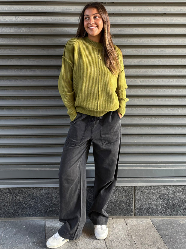 DEX Mockneck Rib Knit Sweater