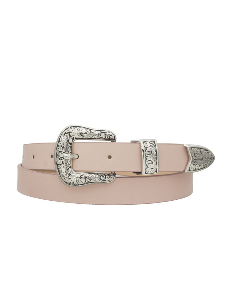 27 Western Embossed Smooth Buckle Belt