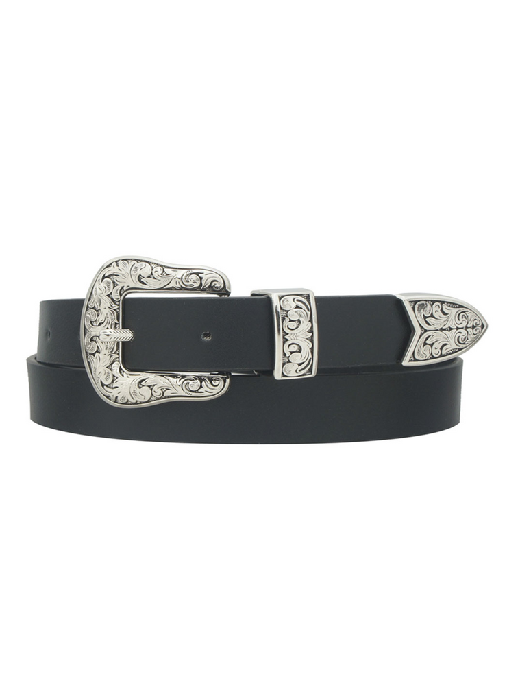 27 Western Embossed Smooth Buckle Belt