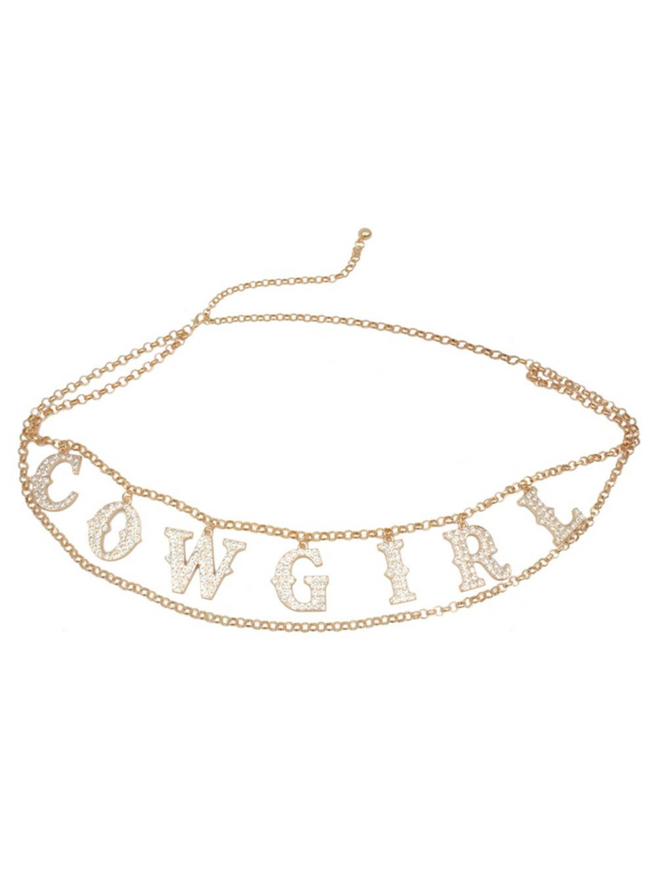 27 Rhinestone Cowgirl Chain Belt