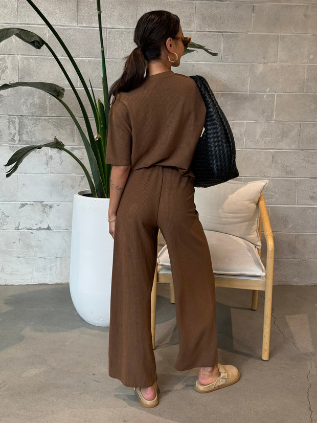 DEX Textured Top and Culotte Pant Set