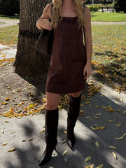 BLACK TAPE Faux Suede Mini Dress