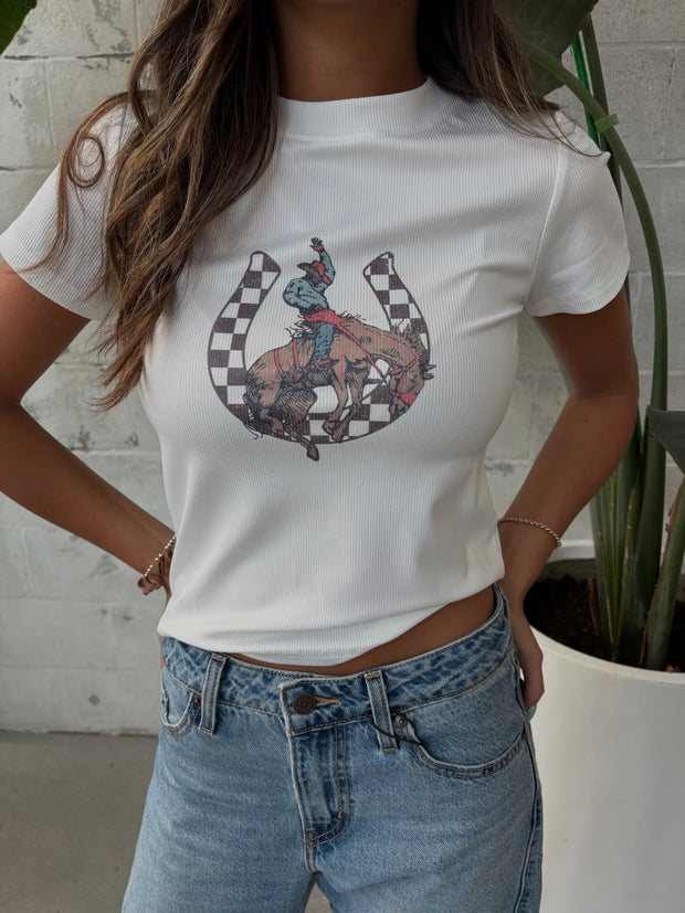 ABN Checkered Bronc Ribbed Tee