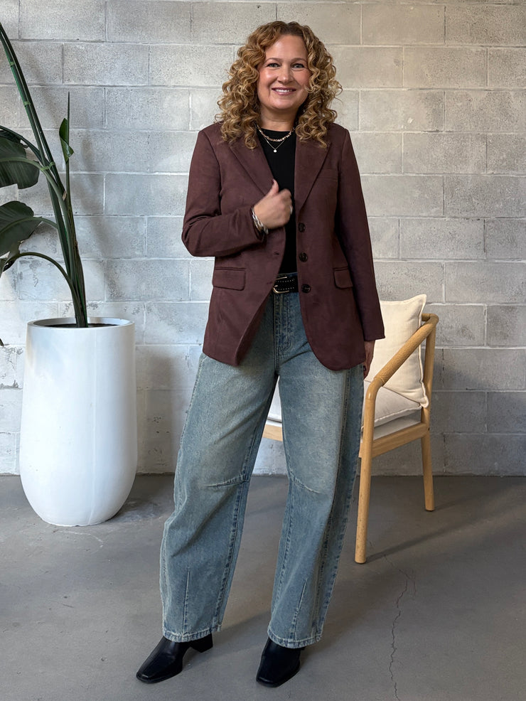 BLACK TAPE Faux Suede Blazer