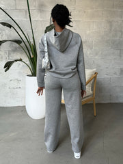 RD STYLE Melange Hoodie and Wide Leg Pant Set