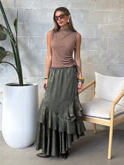 BLACK TAPE Pleated Sleeveless Top