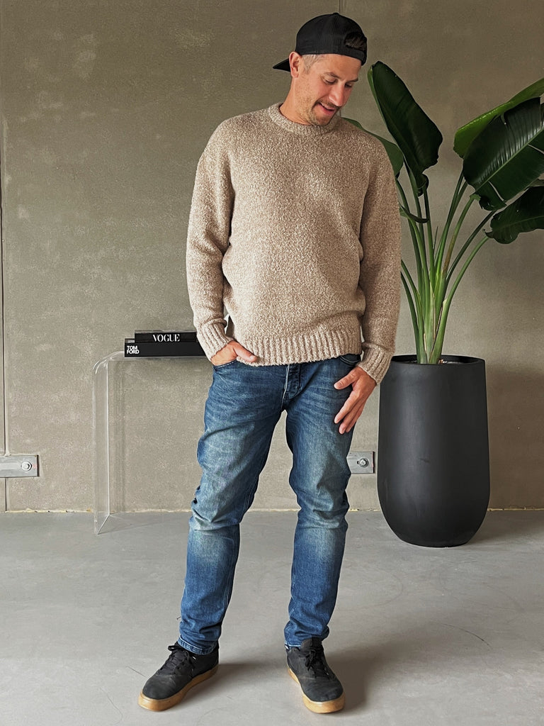 Embossed knit sweater, Only & Sons, Shop Men's Crew Neck Sweaters Online