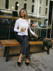DEX Waffle Knit Long Sleeve Top